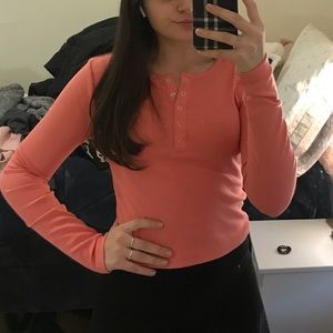 Coral long sleeve top